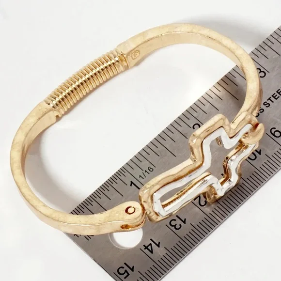 Bijou Gold and Silver Cross Bracelet - Picture 7 of 8